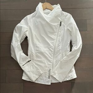 Bench White Asymmetrical Zip Trench Jacket